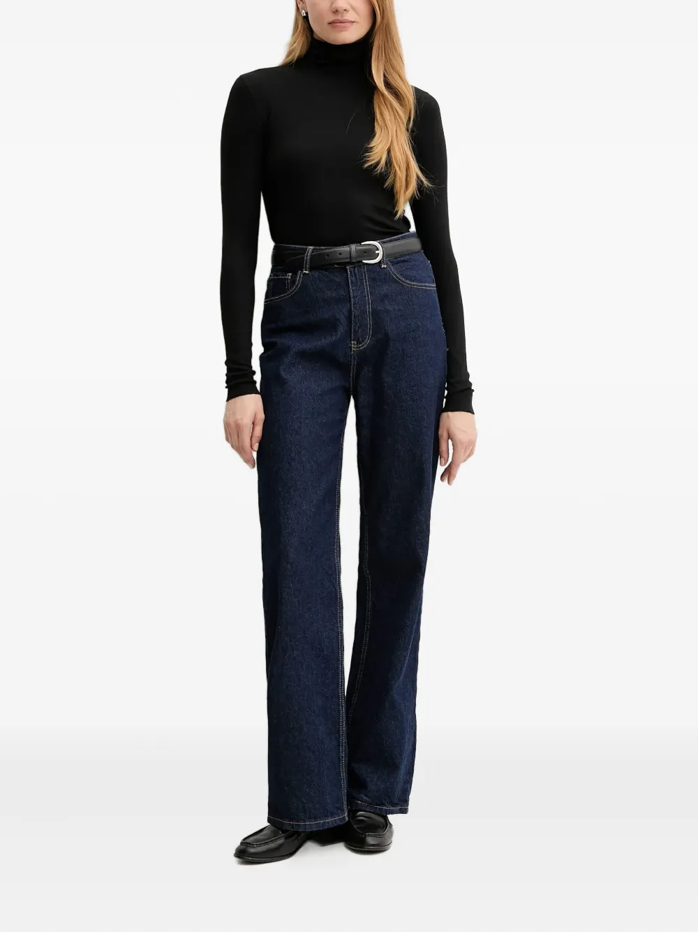 Polo Ralph Lauren Geribbelde top met col Zwart