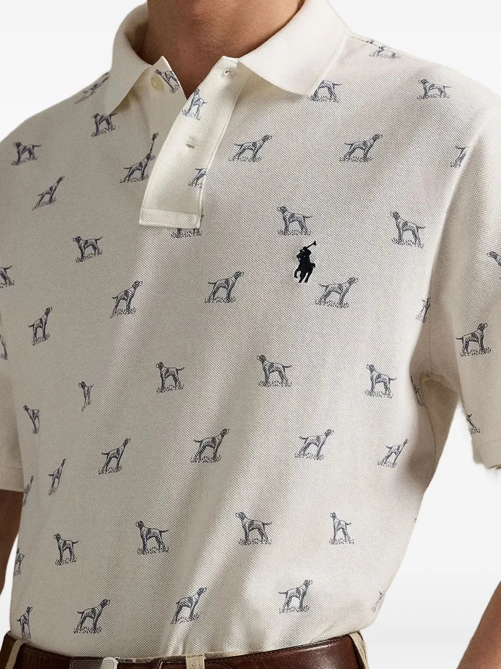 Polo Ralph Lauren Poloshirt met hondenprint Wit