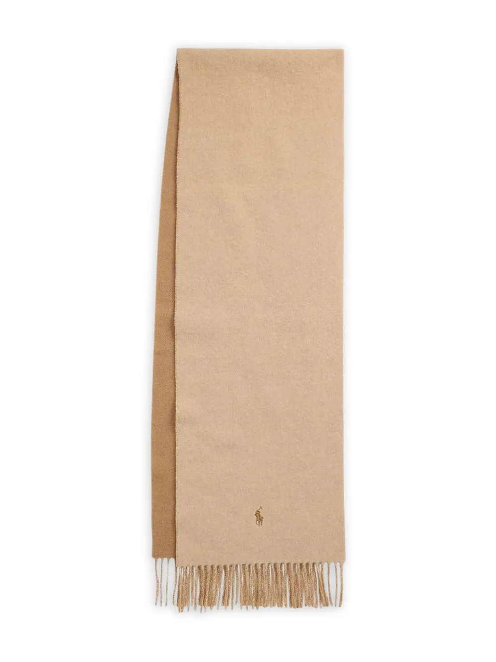 Polo Ralph Lauren Fringed Wool Scarf In Neutral