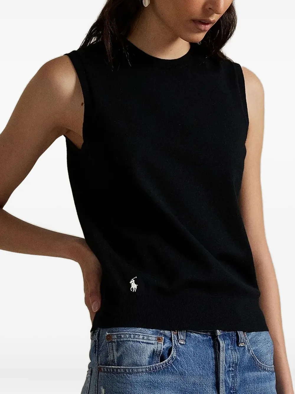 Polo Ralph Lauren sleeveless round-neck knitwear | Black | Image 1