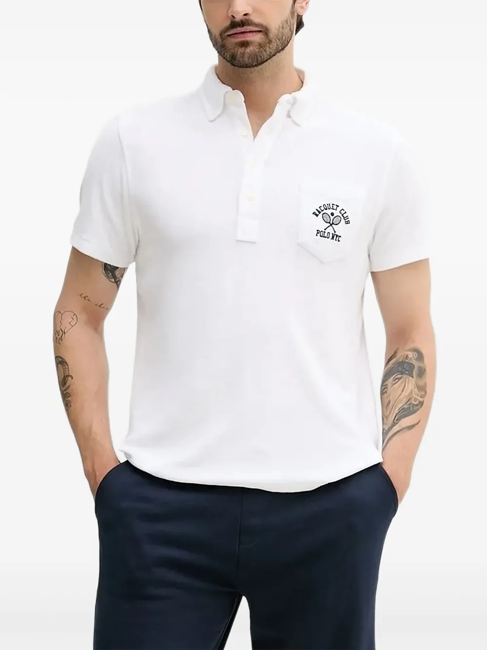 Polo Ralph Lauren エンブロイダリーポケット ポロシャツ - ホワイト Polo Ralph Lauren エンブロイダリーポケット ポロシャツ - ホワイト