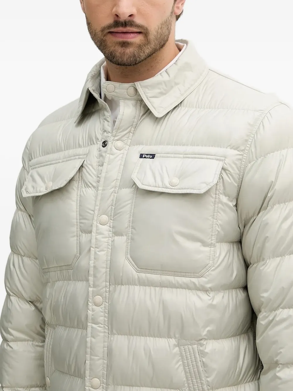Polo Ralph Lauren quilted shirt jacket Wit
