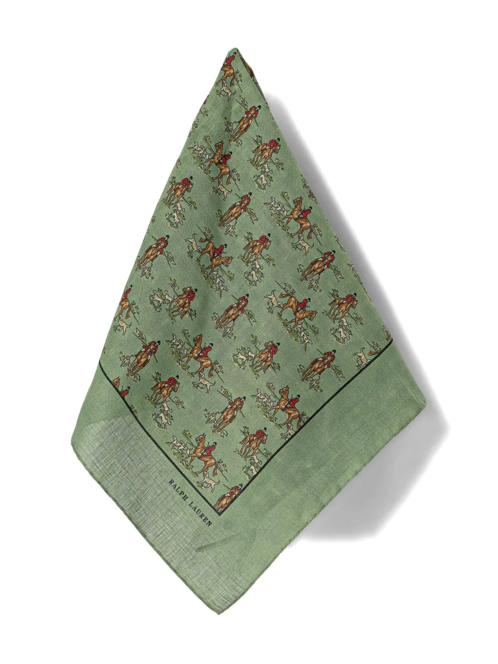 Polo Ralph Lauren equestrian-print linen bandana | Green | Image 1