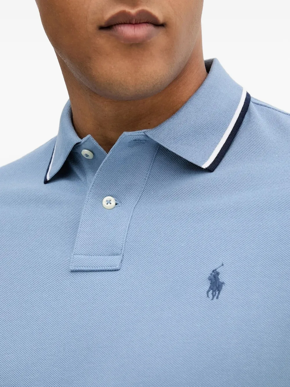 Polo Ralph Lauren Poloshirt met gestreepte kraag Blauw