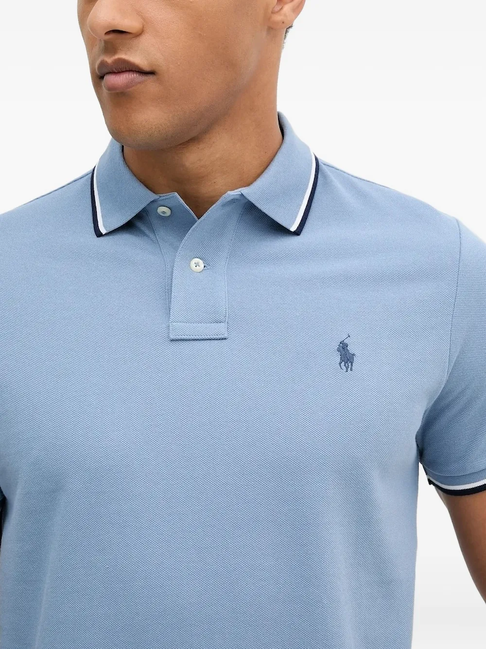 Polo Ralph Lauren Poloshirt met gestreepte kraag Blauw
