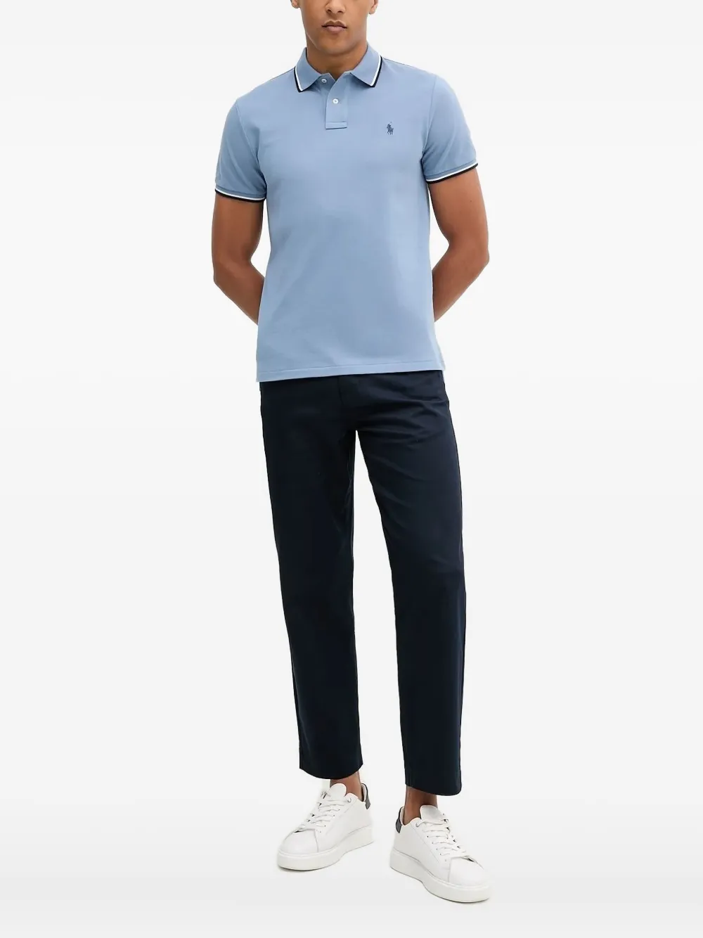 Polo Ralph Lauren Poloshirt met gestreepte kraag Blauw