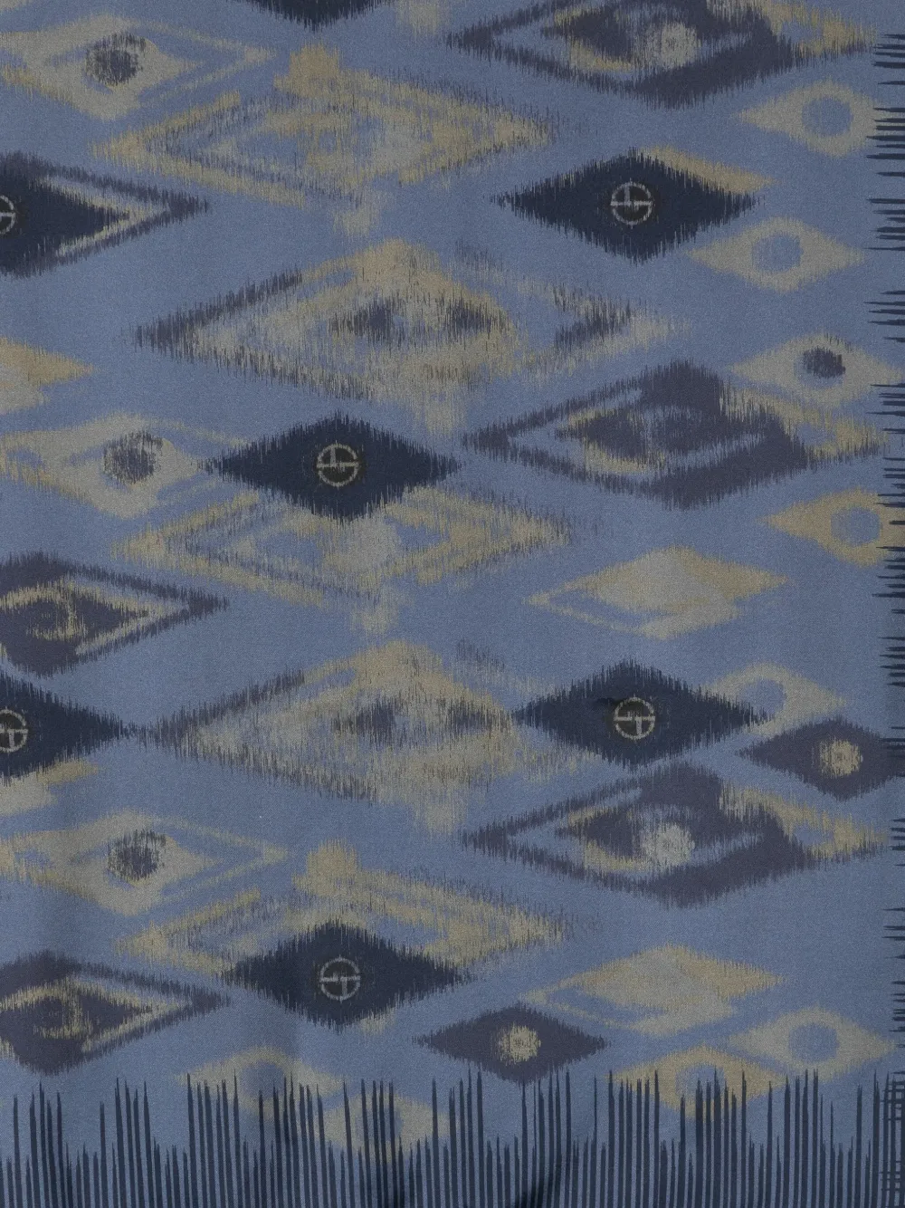 Giorgio Armani Zijden sjaal met ikat-patroon Blauw