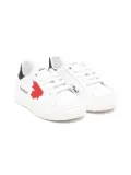 DSQUARED2 KIDS maple-leaf leather sneakers - White