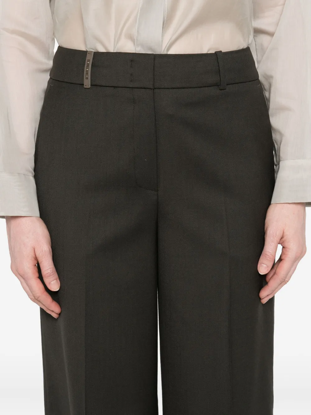 Peserico High waist broek Grijs