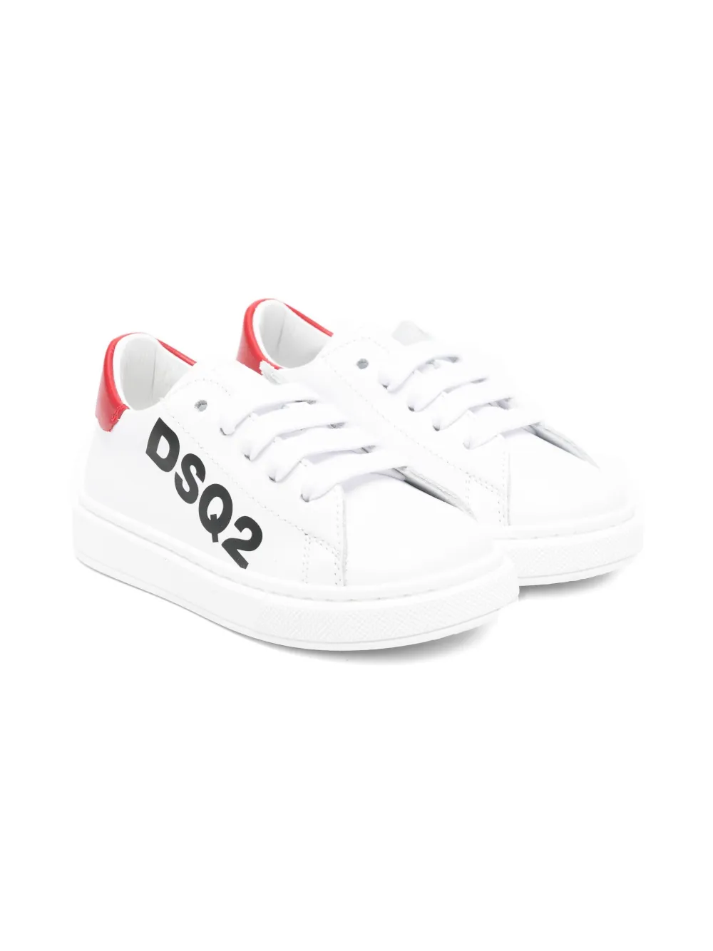 DSQUARED2 KIDS logo-detail leather sneakers White