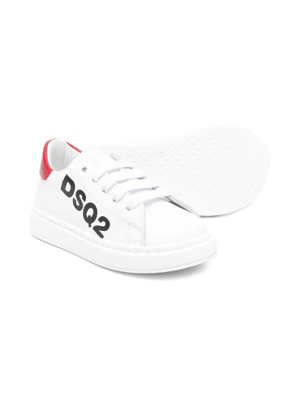 DSQUARED2 KIDS logo-detail leather sneakers White