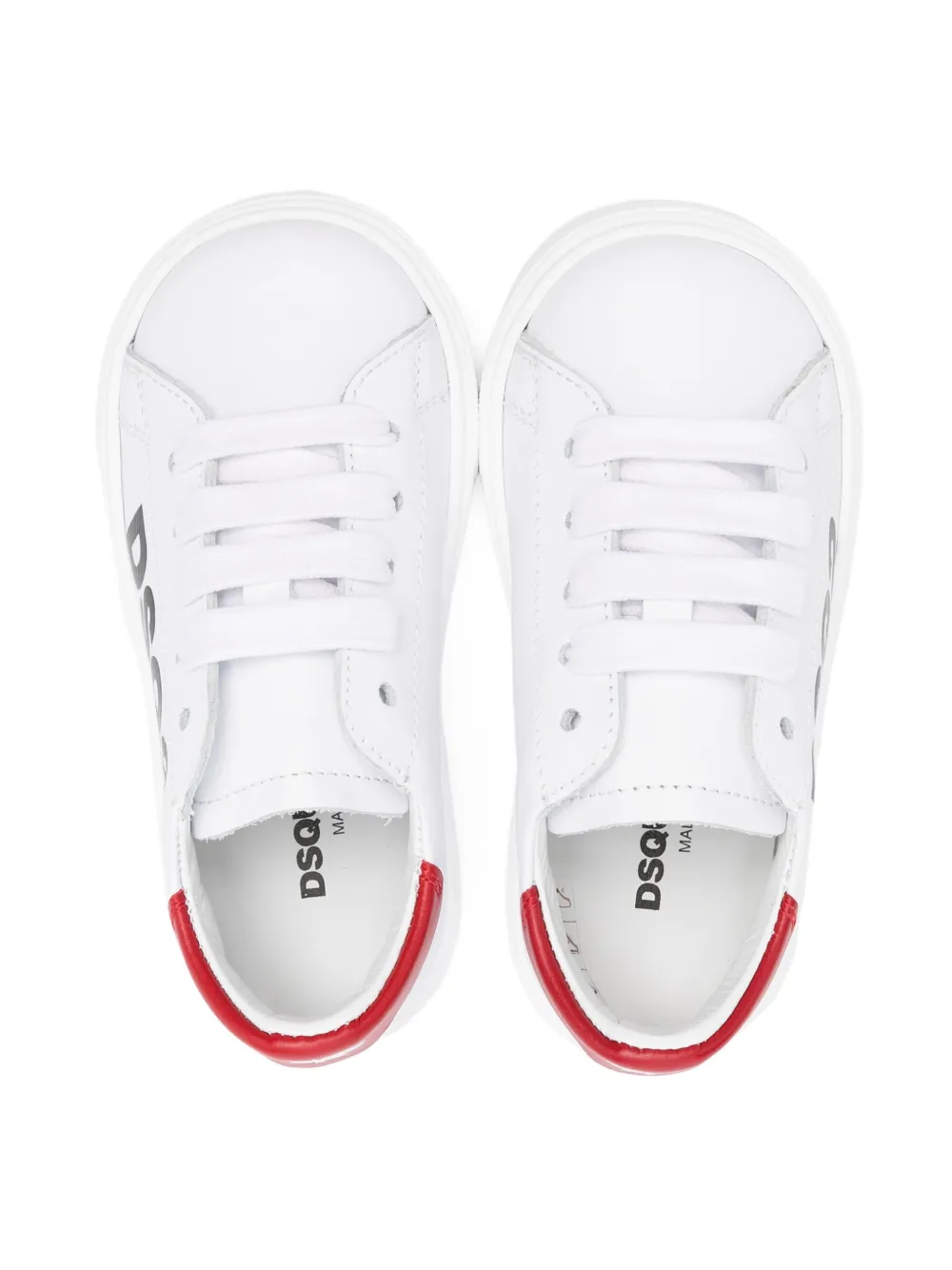 DSQUARED2 KIDS logo-detail leather sneakers White