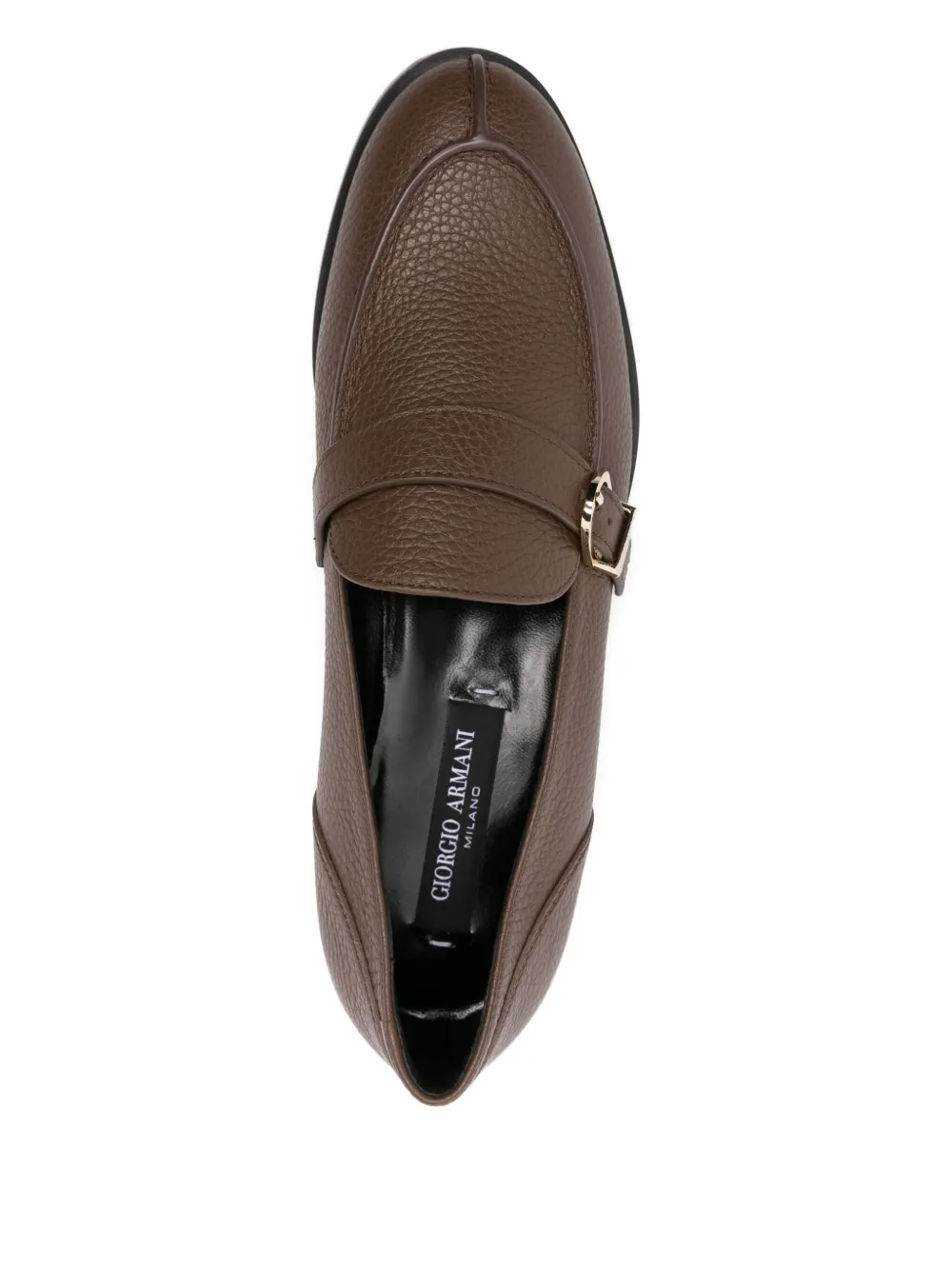 Giorgio Armani Leren loafers Bruin