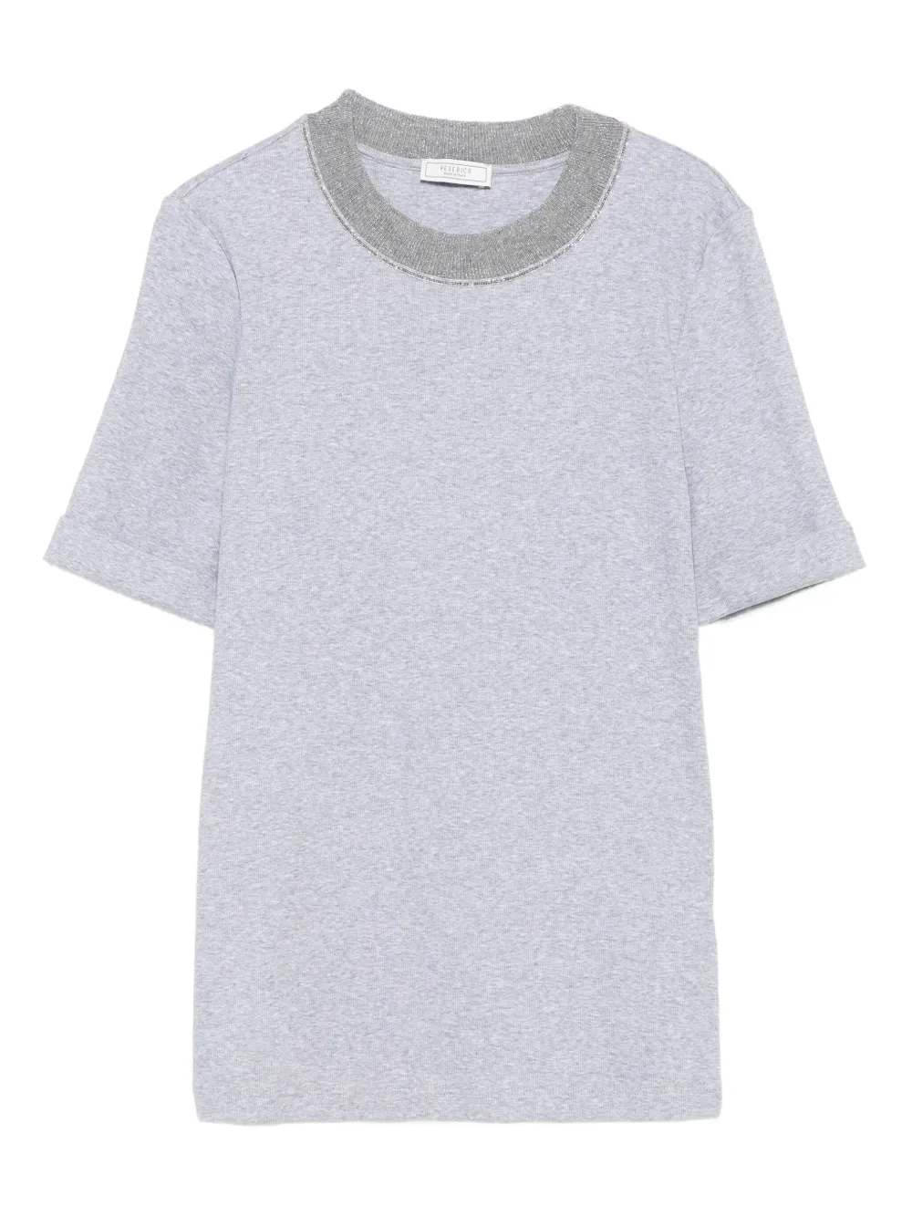 Peserico T-shirt met verfraaide hals Grijs