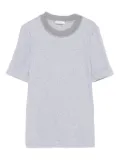 Peserico embellished-neck T-shirt - Grey