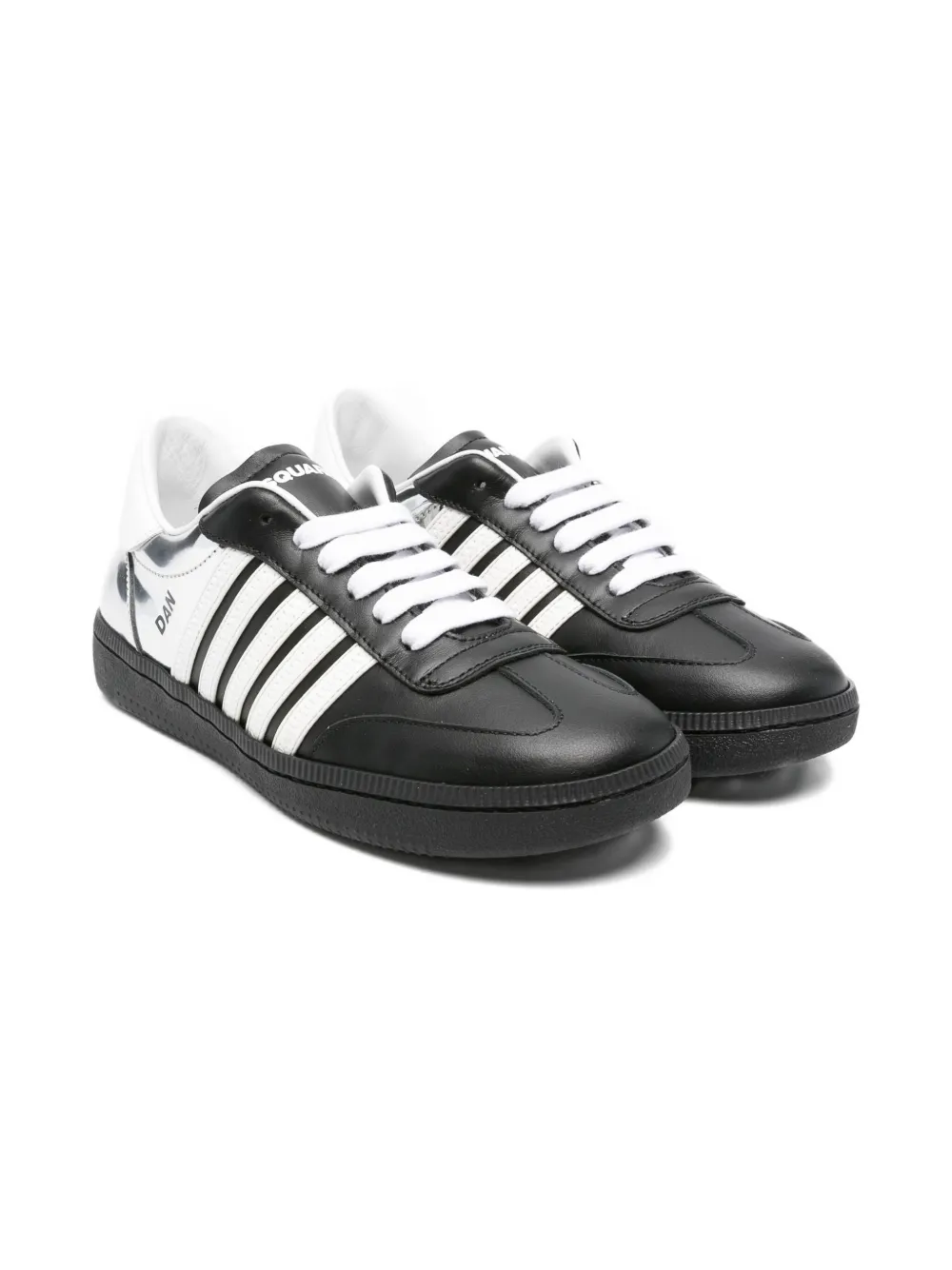 DSQUARED2 KIDS leather striped sneakers Grey