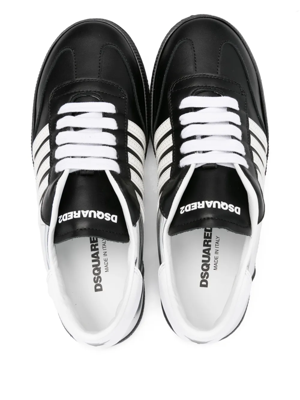 DSQUARED2 KIDS leather striped sneakers Grey