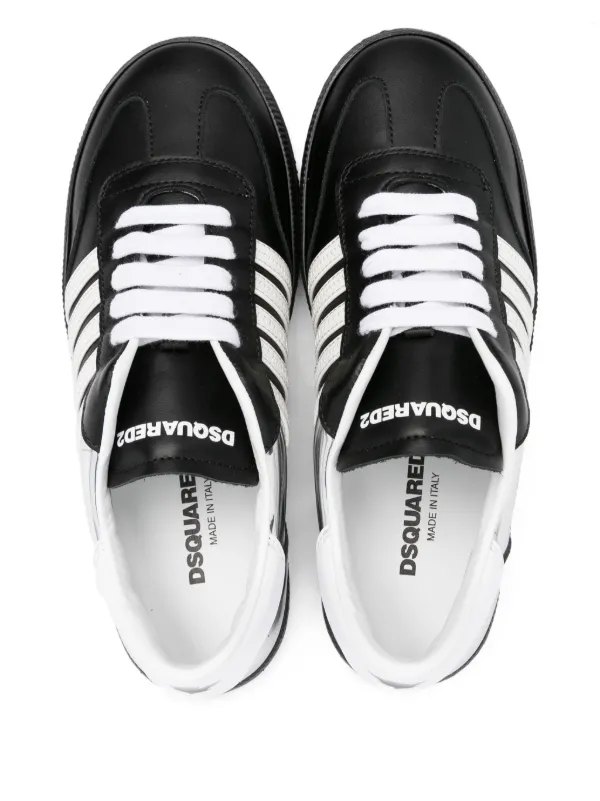 DSQUARED2 KIDS Leather Striped Sneakers | Grey | FARFETCH