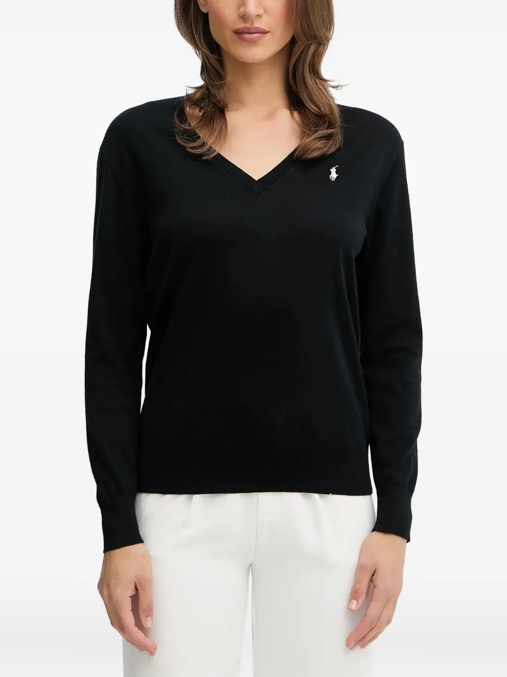 v-neck logo sweater