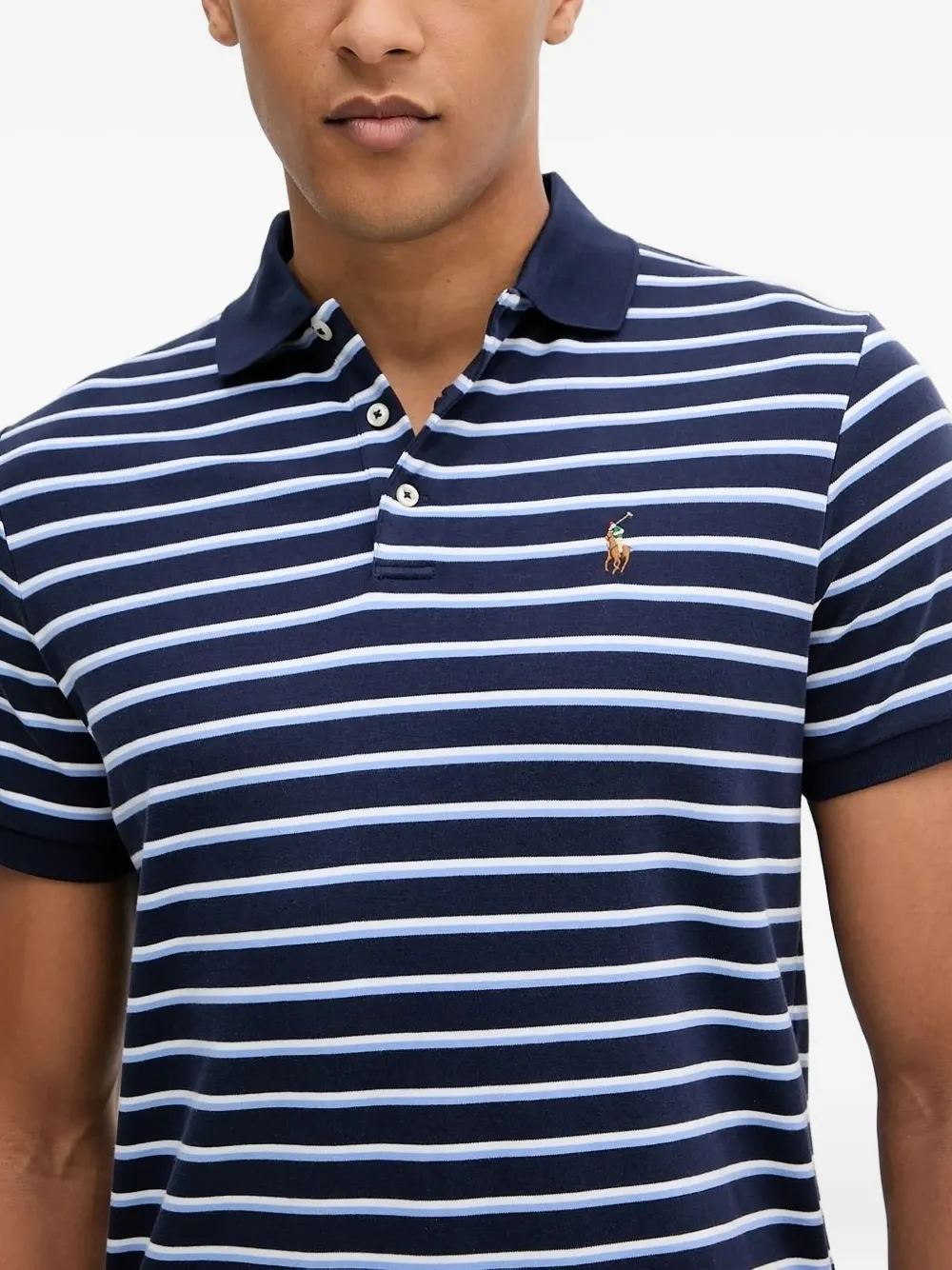 Polo Ralph Lauren striped logo-embroidery polo shirt Blauw