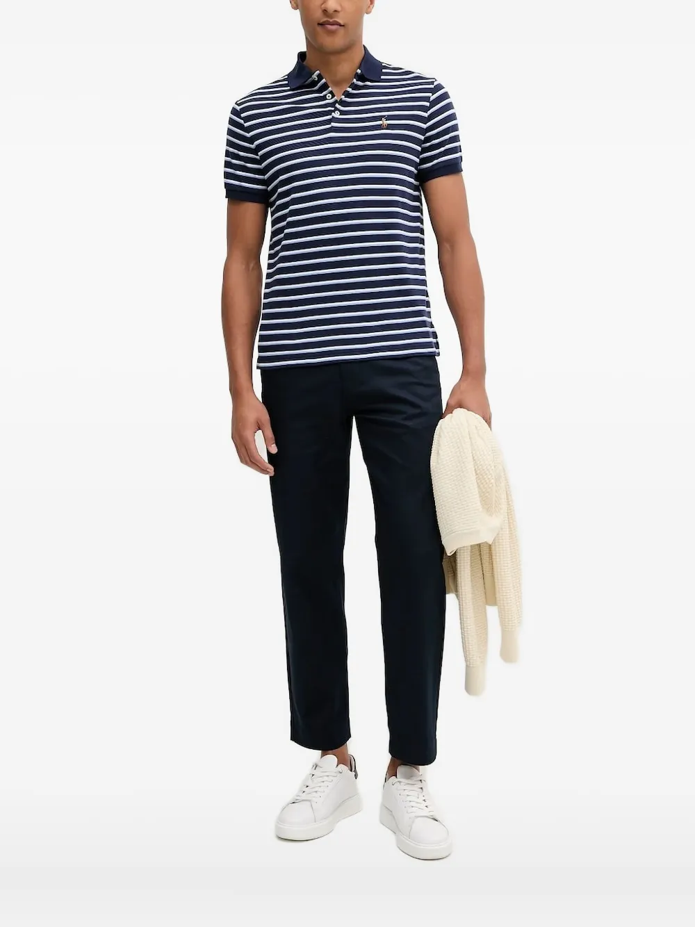 Polo Ralph Lauren striped logo-embroidery polo shirt Blauw