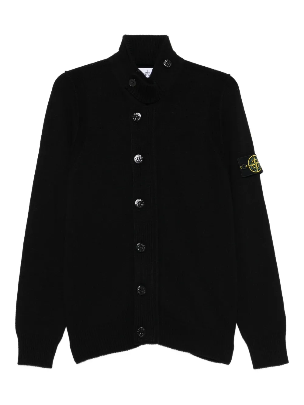 Stone Island high-neck buttoned cardigan | Black | Image 1