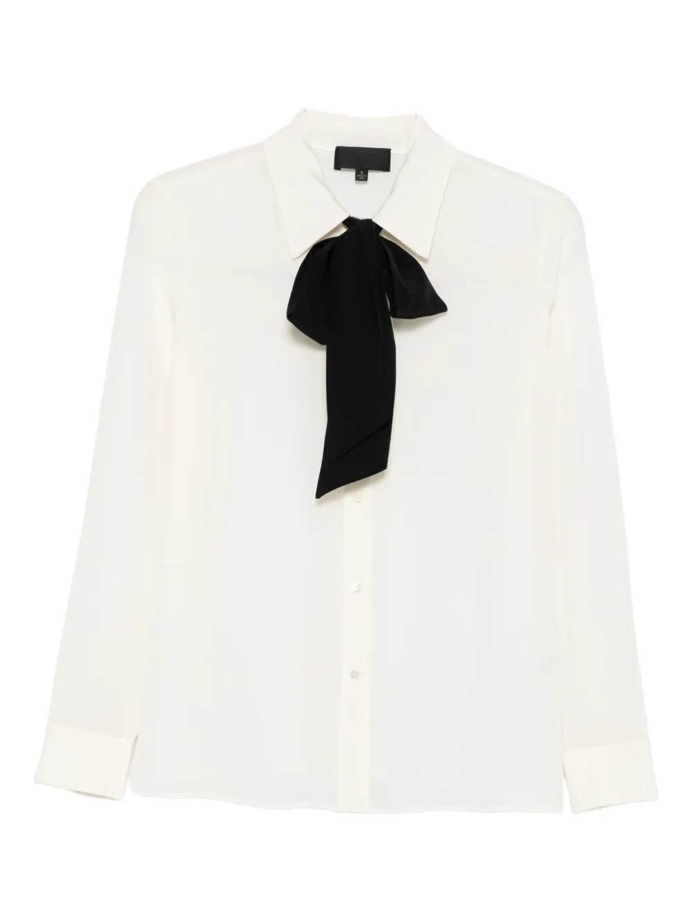 Nili Lotan Hanford Scarf-detail Silk Shirt In White