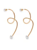 Cult Gaia pearl-embellished spiral earrings - Gold
