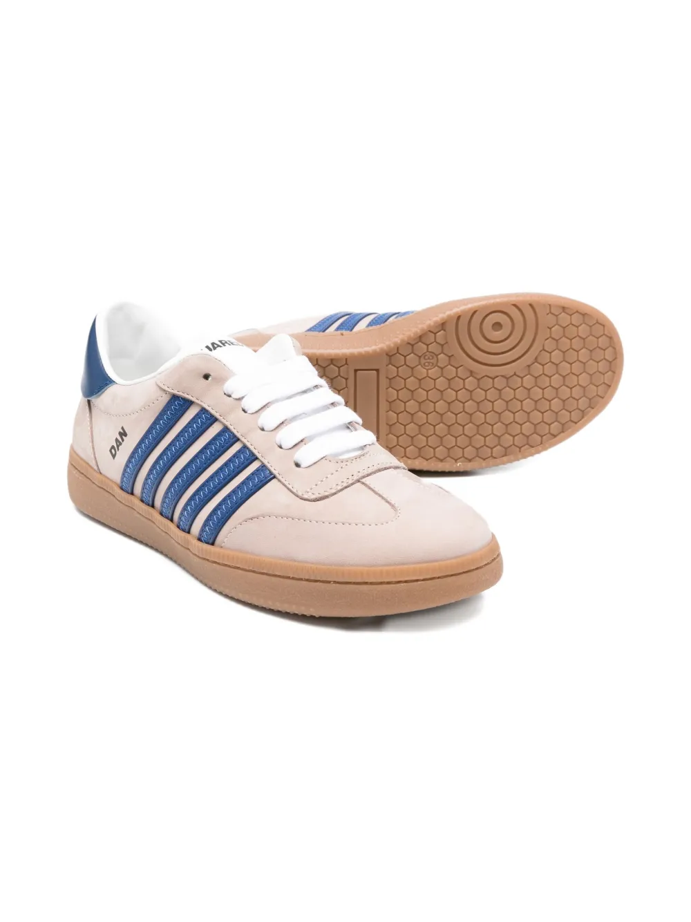 DSQUARED2 KIDS leather striped sneakers Neutrals