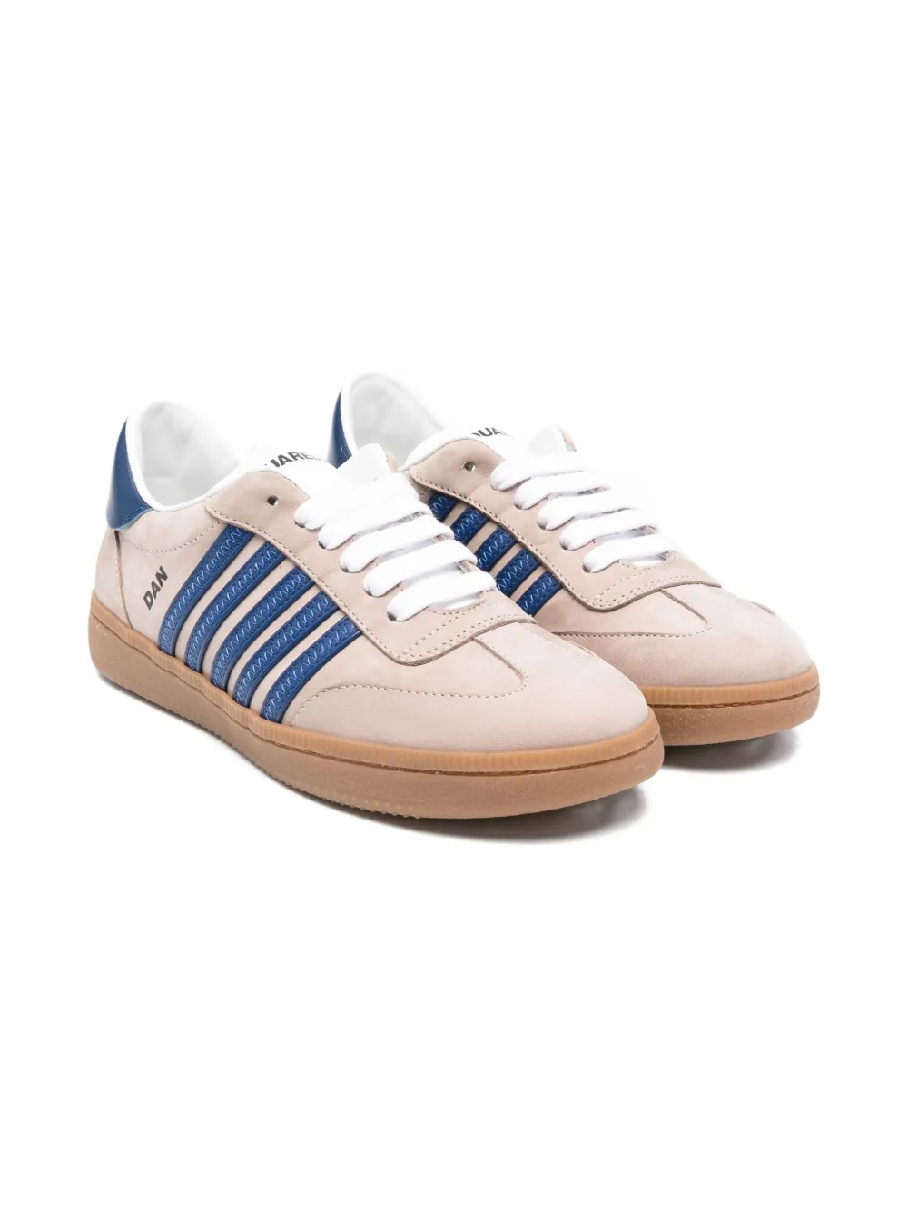 DSQUARED2 KIDS leather striped sneakers Neutrals