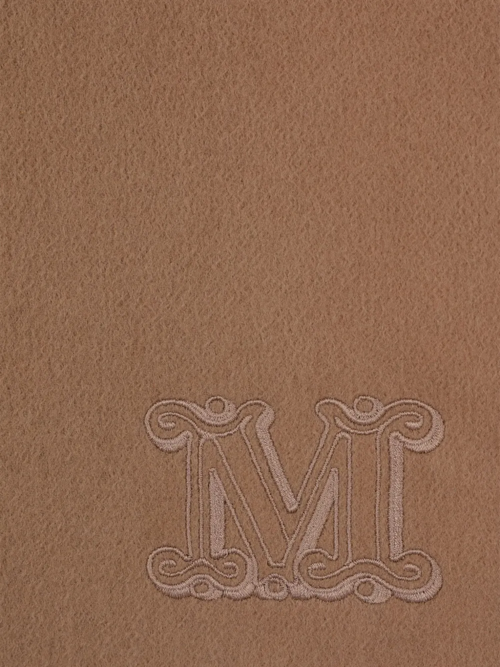Max Mara Monogram-embroidered Cashmere Scarf In Brown
