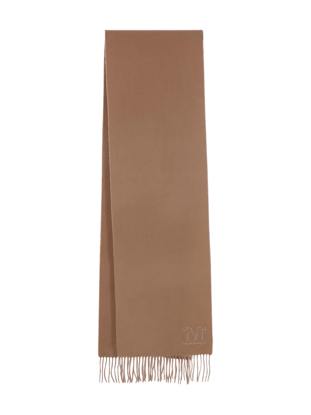 Max Mara Monogram-embroidered Cashmere Scarf In Brown