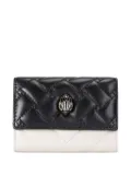 Kurt Geiger London quilted eagle-head card holder - ""BLACK WHITE""