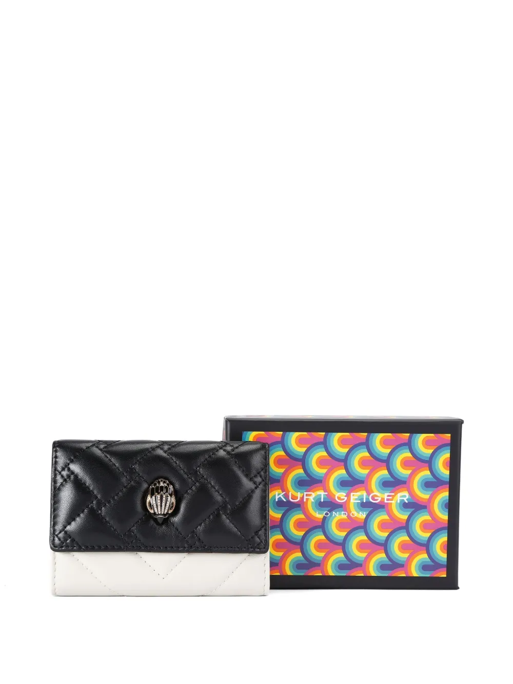 Kurt Geiger London Gewatteerde pasjeshouder "BLACK WHITE"