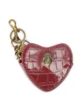 Kurt Geiger London Kensington heart-shaped croc-effect keyring - Red