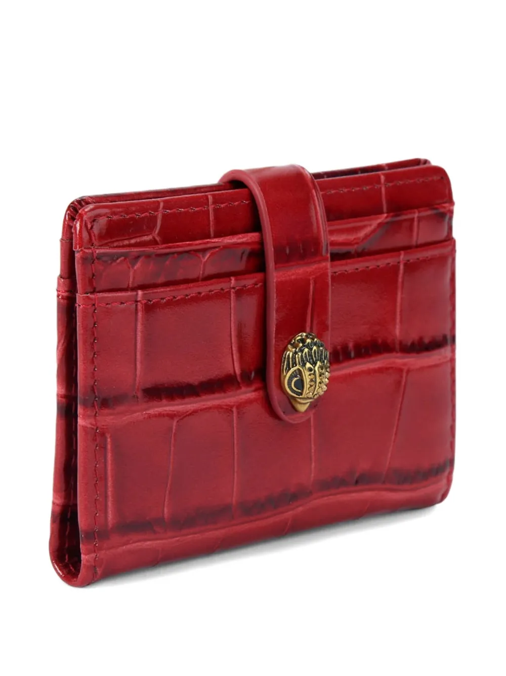 Kurt Geiger London Kensington croc-embossed eagle-head wallet Rood