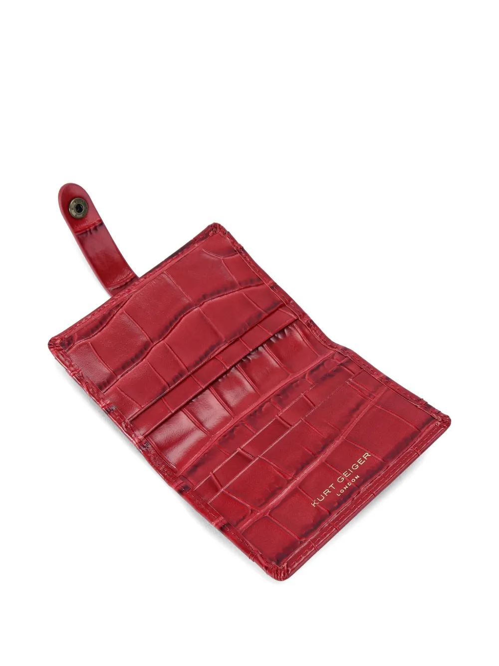 Kurt Geiger London Kensington croc-embossed eagle-head wallet Rood