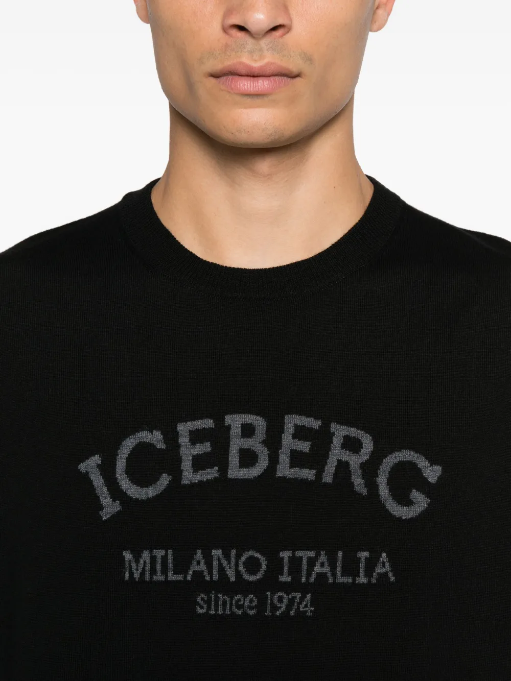Iceberg Trui met geborduurd logo Zwart
