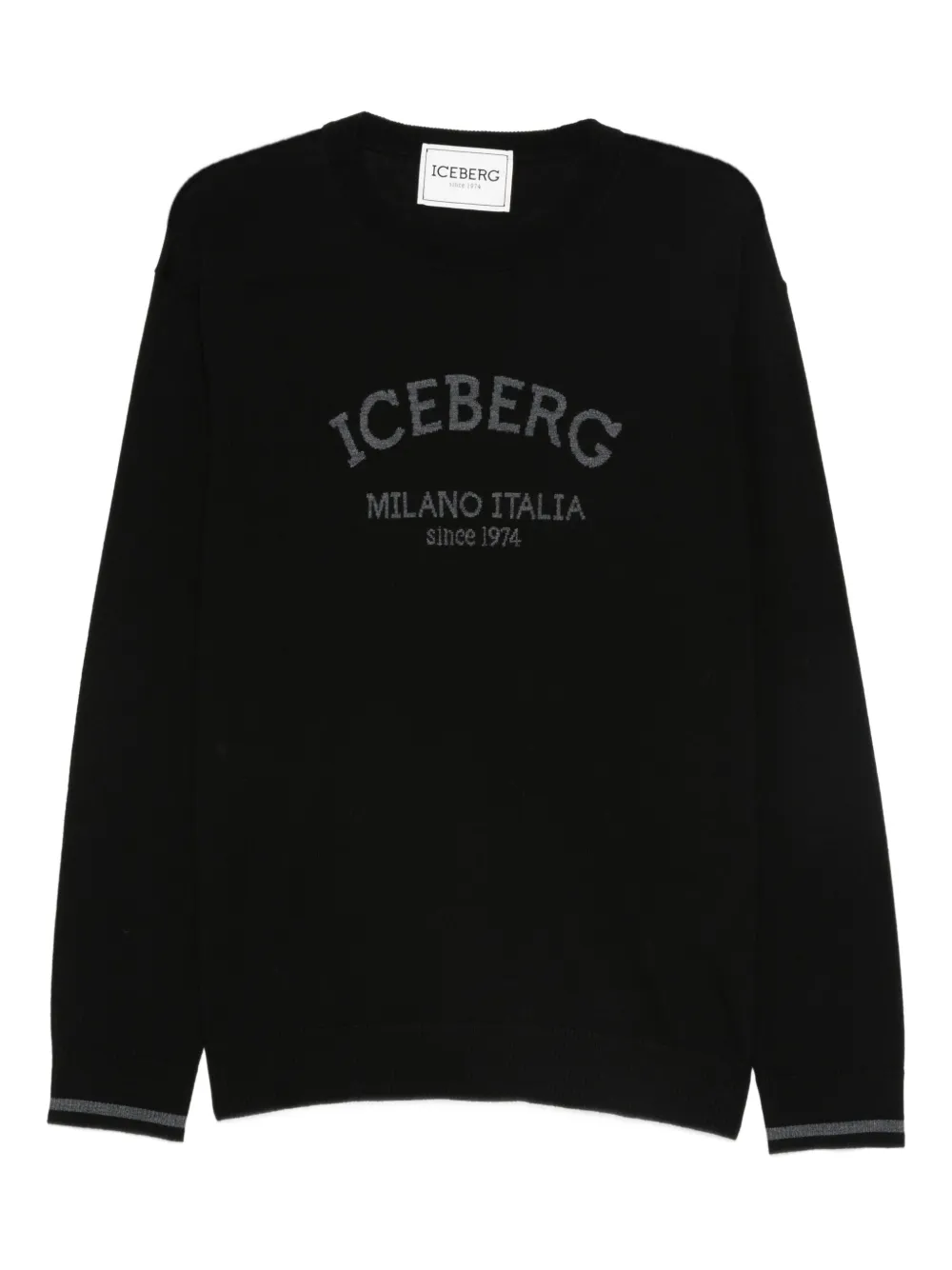 Iceberg logo-embroidered wool sweater - ブラック Iceberg logo-embroidered wool sweater - ブラック