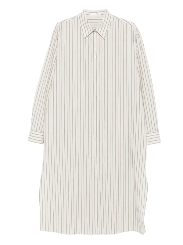 The Row Women's Chihiro Striped Midi Shirtdress - Light Beige - Size 2