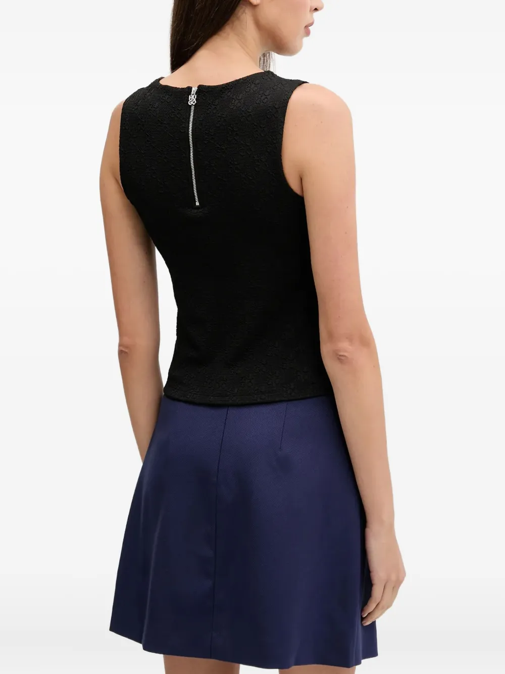 HUGO Tanktop met monogram-jacquard Zwart