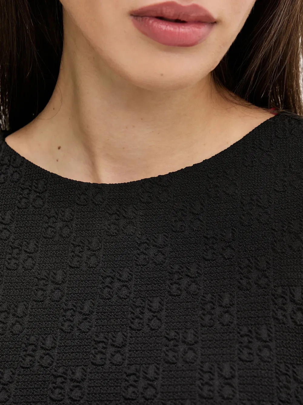 HUGO Tanktop met monogram-jacquard Zwart