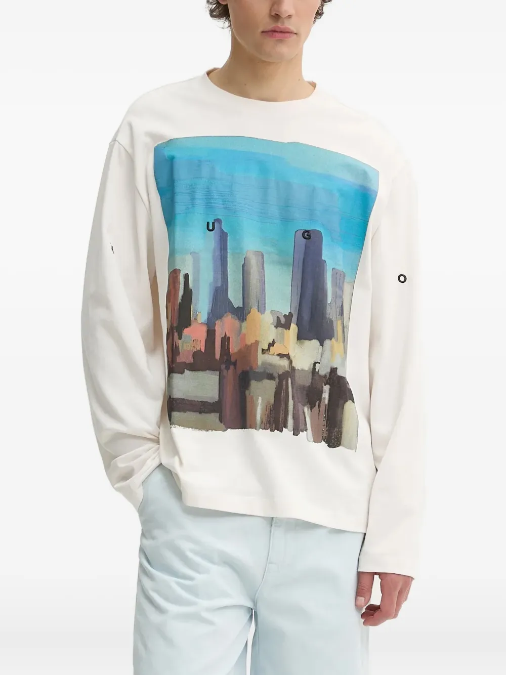 cityscape long-sleeved T-shirt