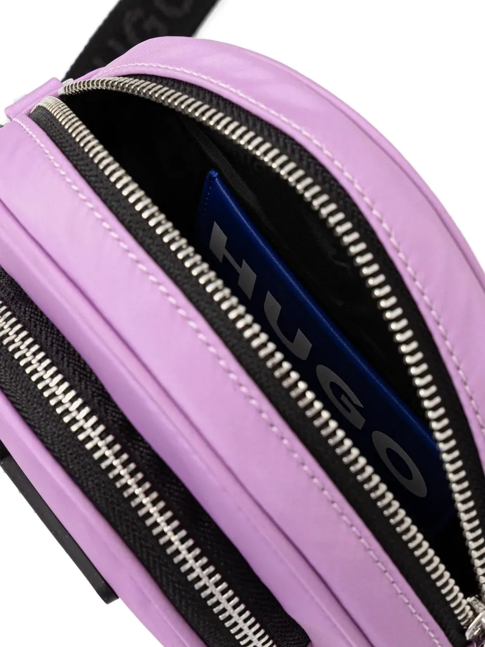 HUGO Crossbodytas met logoplakkaat Paars