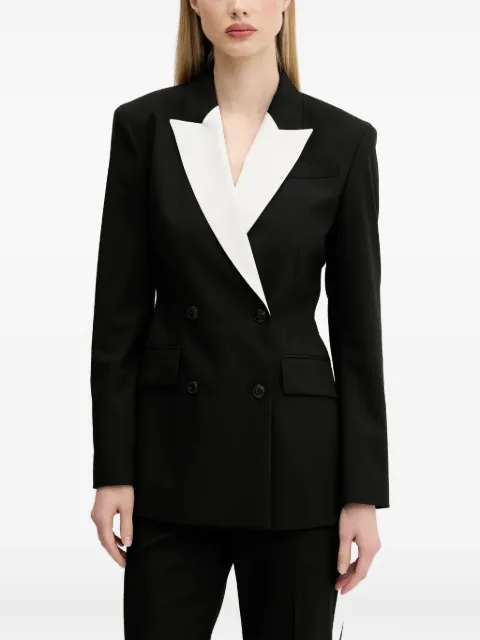 HUGO double-breasted contrast-collar blazer