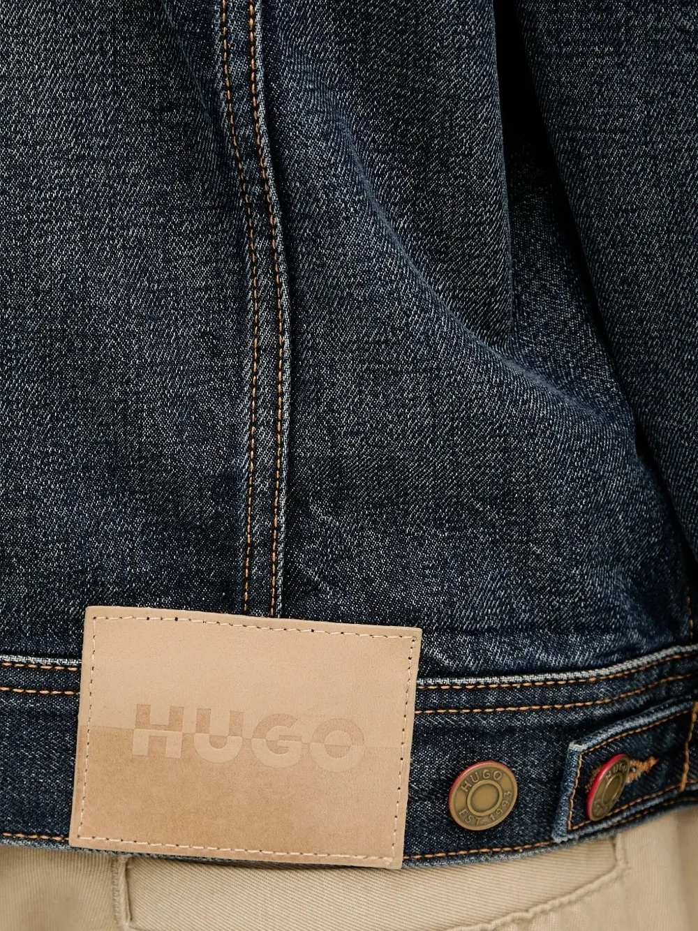 HUGO distressed denim jacket Blauw