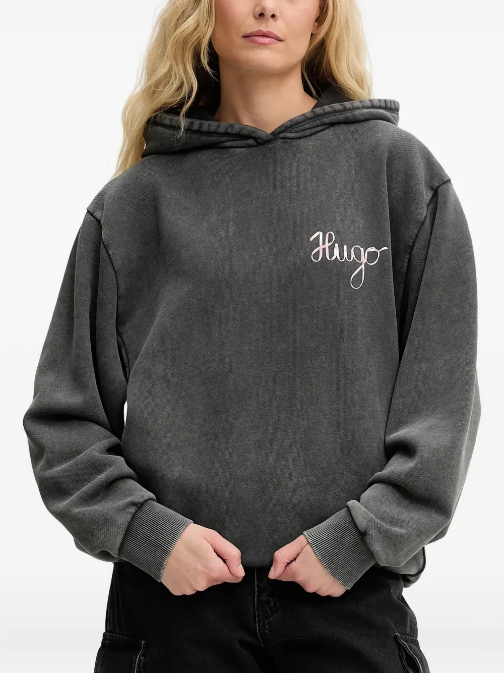 logo-embroidered hoodie