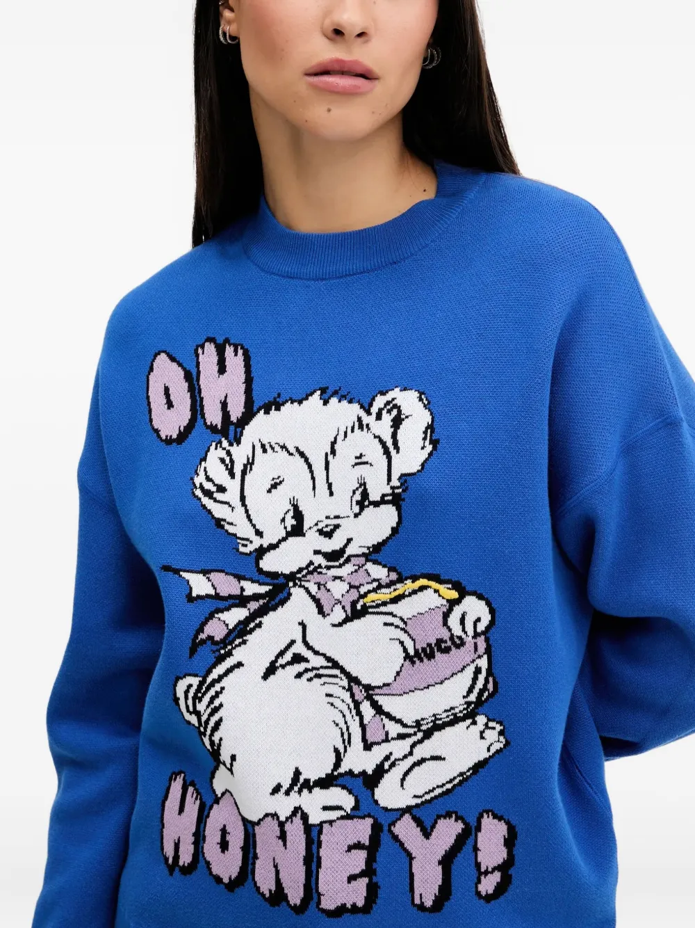 HUGO Katoenen sweater Blauw