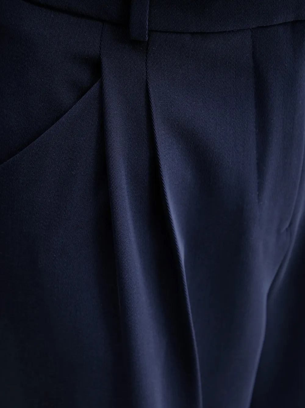 Hugo Boss Pleated Wide-leg Trousers In Blue
