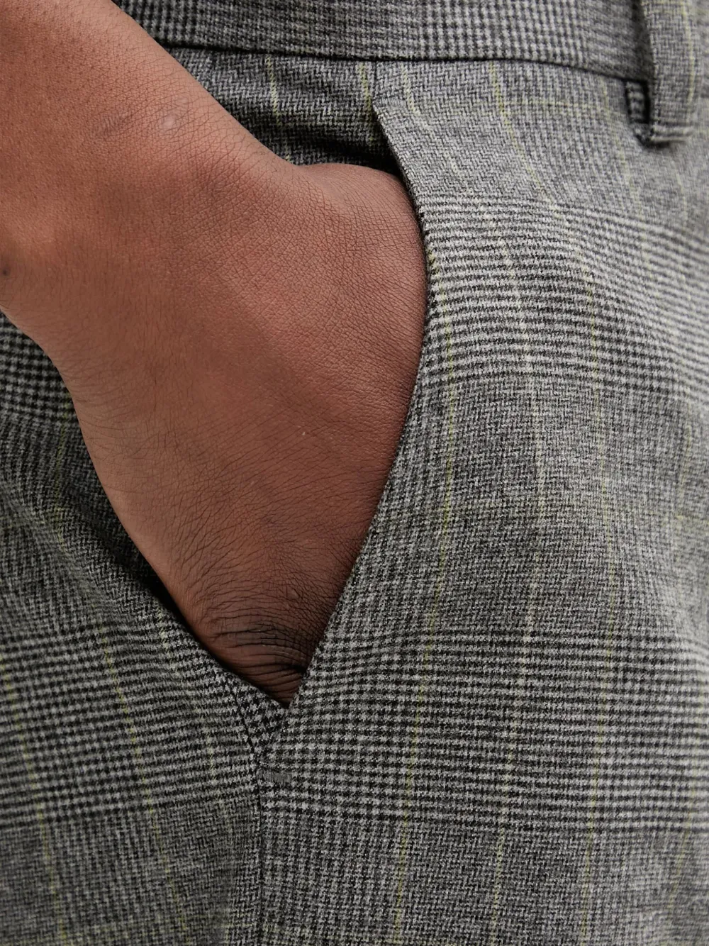 HUGO Geruite pantalon Grijs